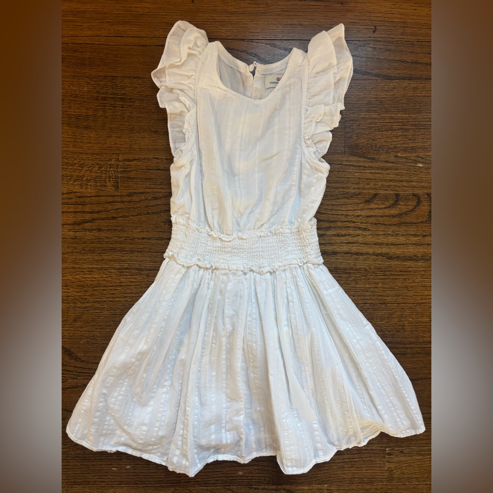 White Ruffled Sleeveless Dress